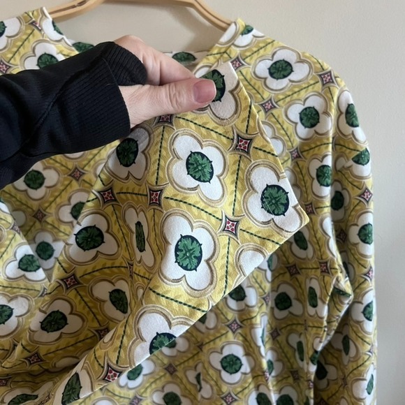 TODD OLDHAM Patchwork Print Top Pullover Long Sleeve Crew Neck Multicolor Size L - Picture 4 of 5